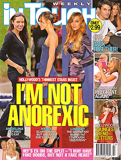 Illustration for article titled This Week In Tabloids: Aniston & Mayer Have Sex; Anorexic Stars Without Makeup